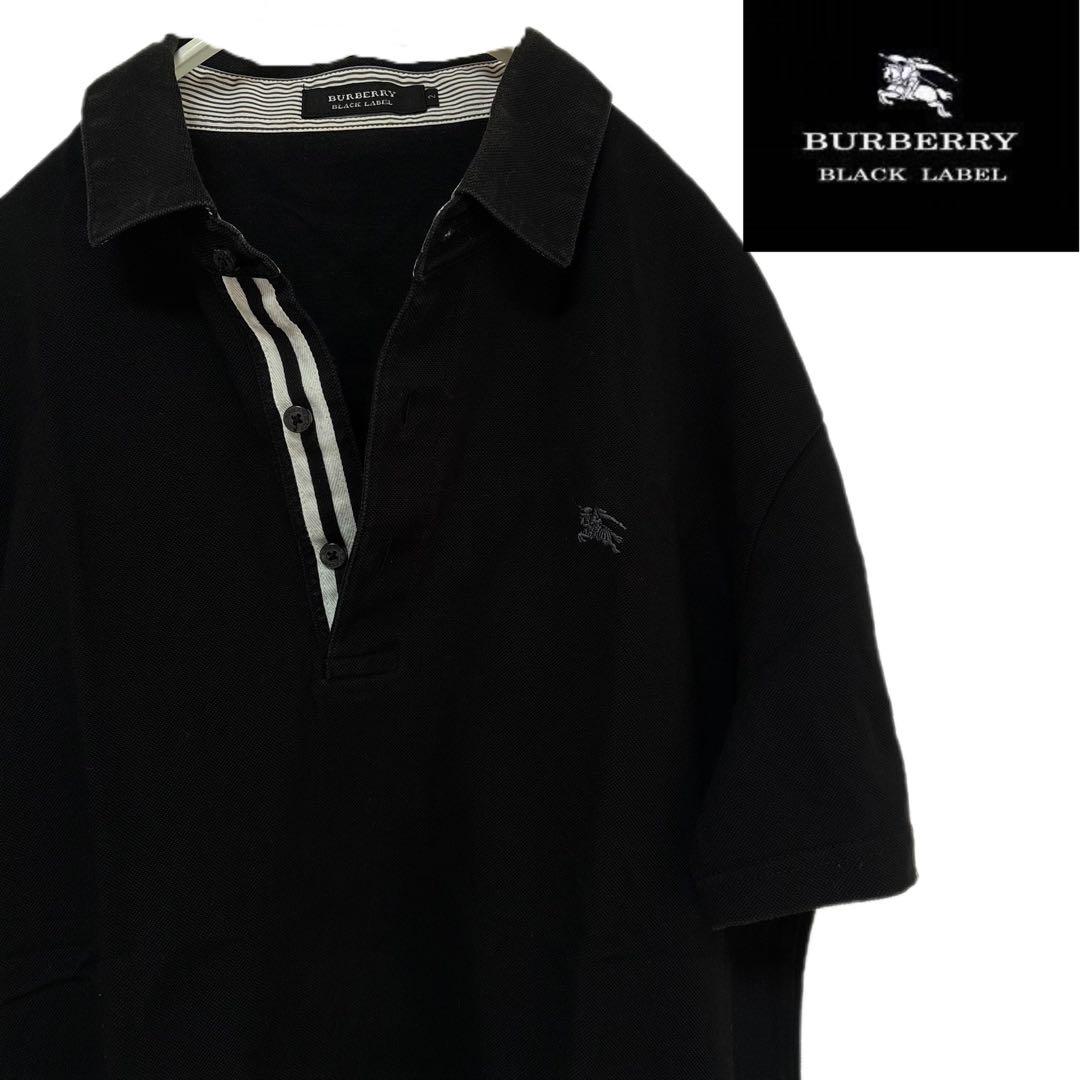 Burberry Black Label ブラック　黒　ポロシャツ　L 半袖　2