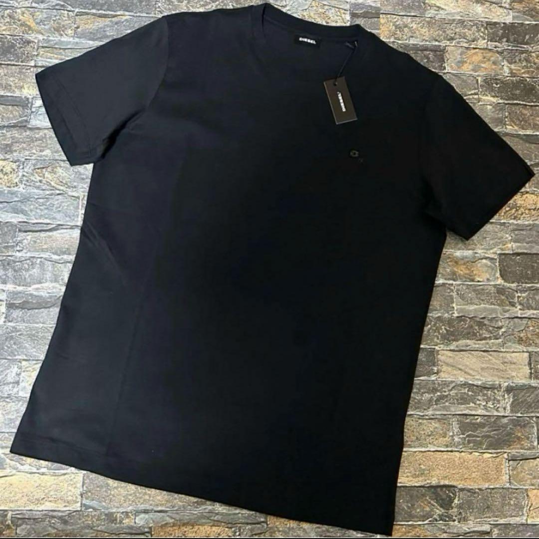 【新品】DIESEL ディーゼル／Dロゴ ミニプレートTシャツ カットソー L