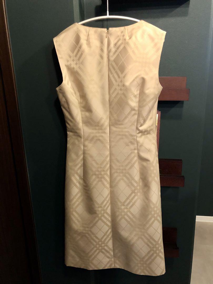 Burberry バーバリー シャドウチェック　ノースリーブドレス　Ｓ　ベージュ
