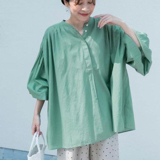 極美品✨　ミント❤️　アーバンリサーチドアーズ　コットンボイルギャザーブラウス