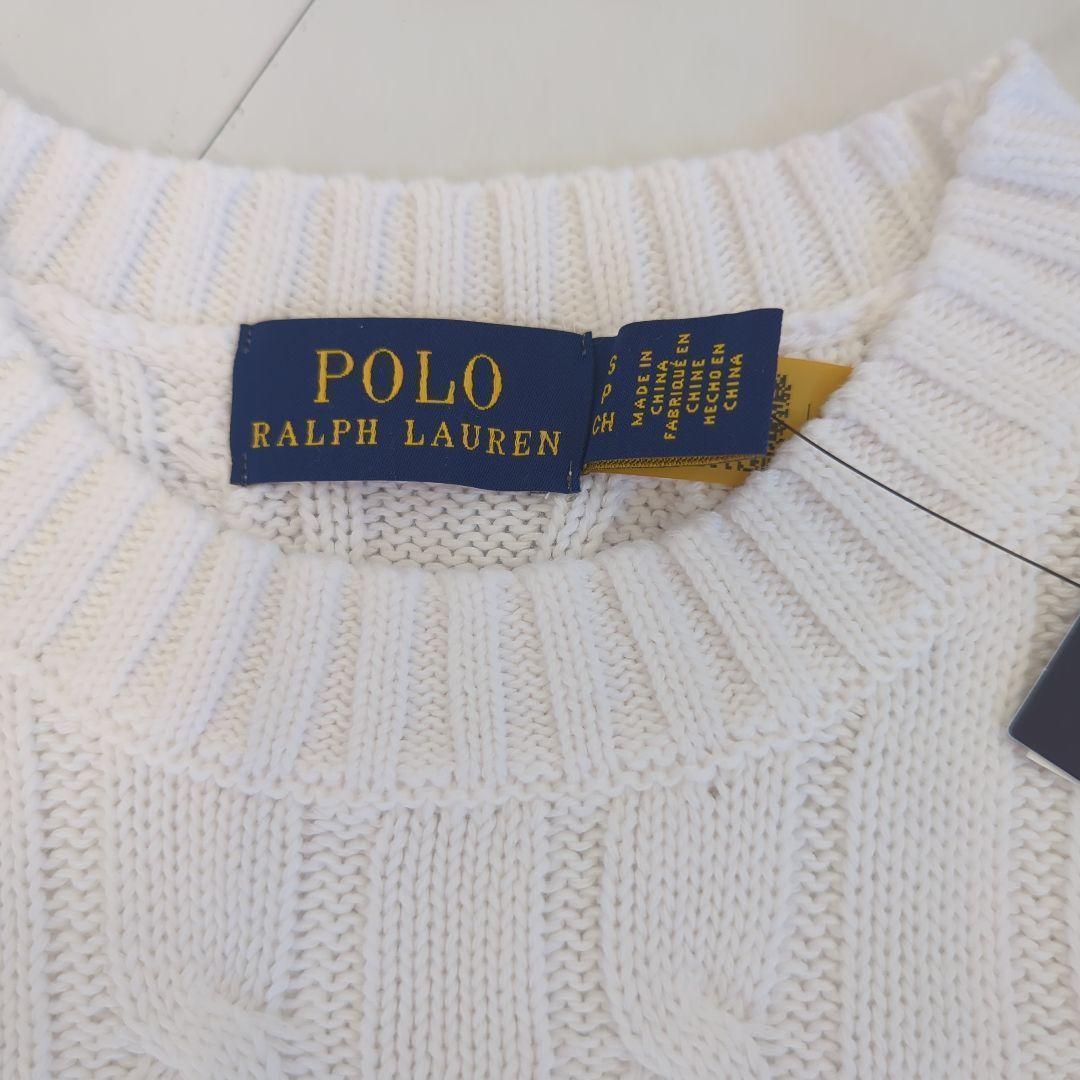 新品Polo Ralph Lauren 半袖ニットセーター M ホワイト POLO RALPH LAUREN Ralph Lauren ポロ ラルフローレン ニット
