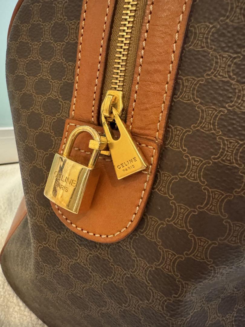 CELINE ブラウンレザーボストンバッグ