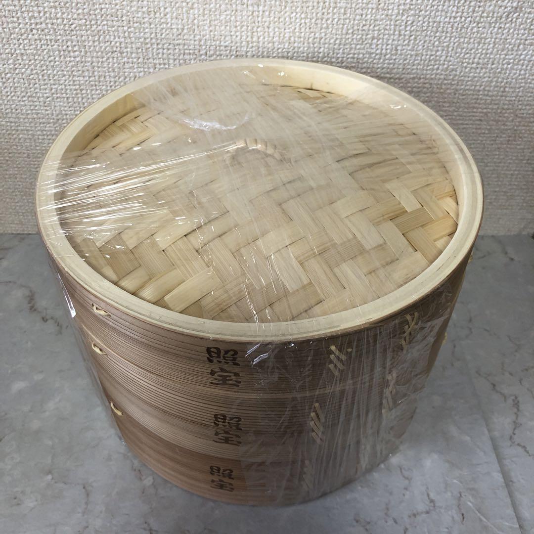 照宝 せいろ 24cm 2段 蒸し板 照宝 竹せいろ二段 蒸し板セット24cm | 中華街 照宝