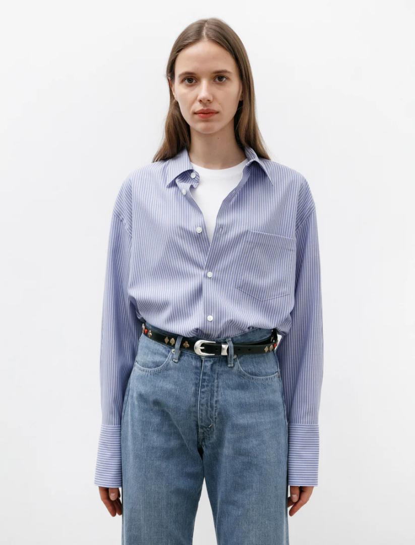 トップス AURALEE SUPER FINE WOOL STRIPE SHIRT