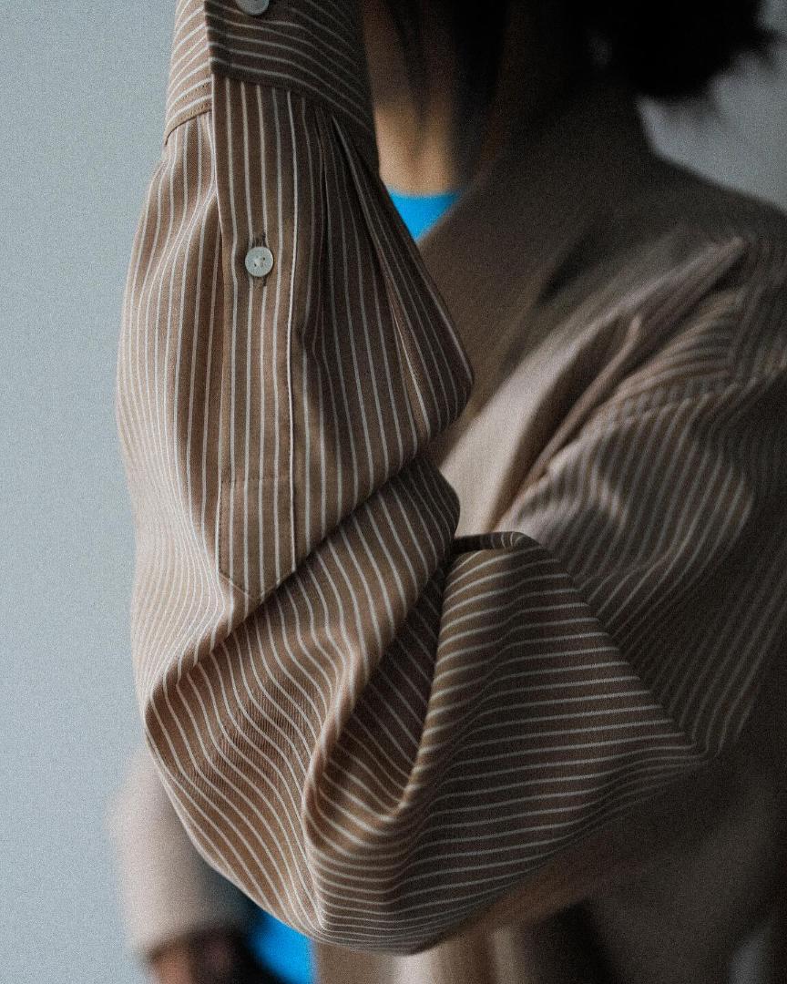 トップス AURALEE SUPER FINE WOOL STRIPE SHIRT