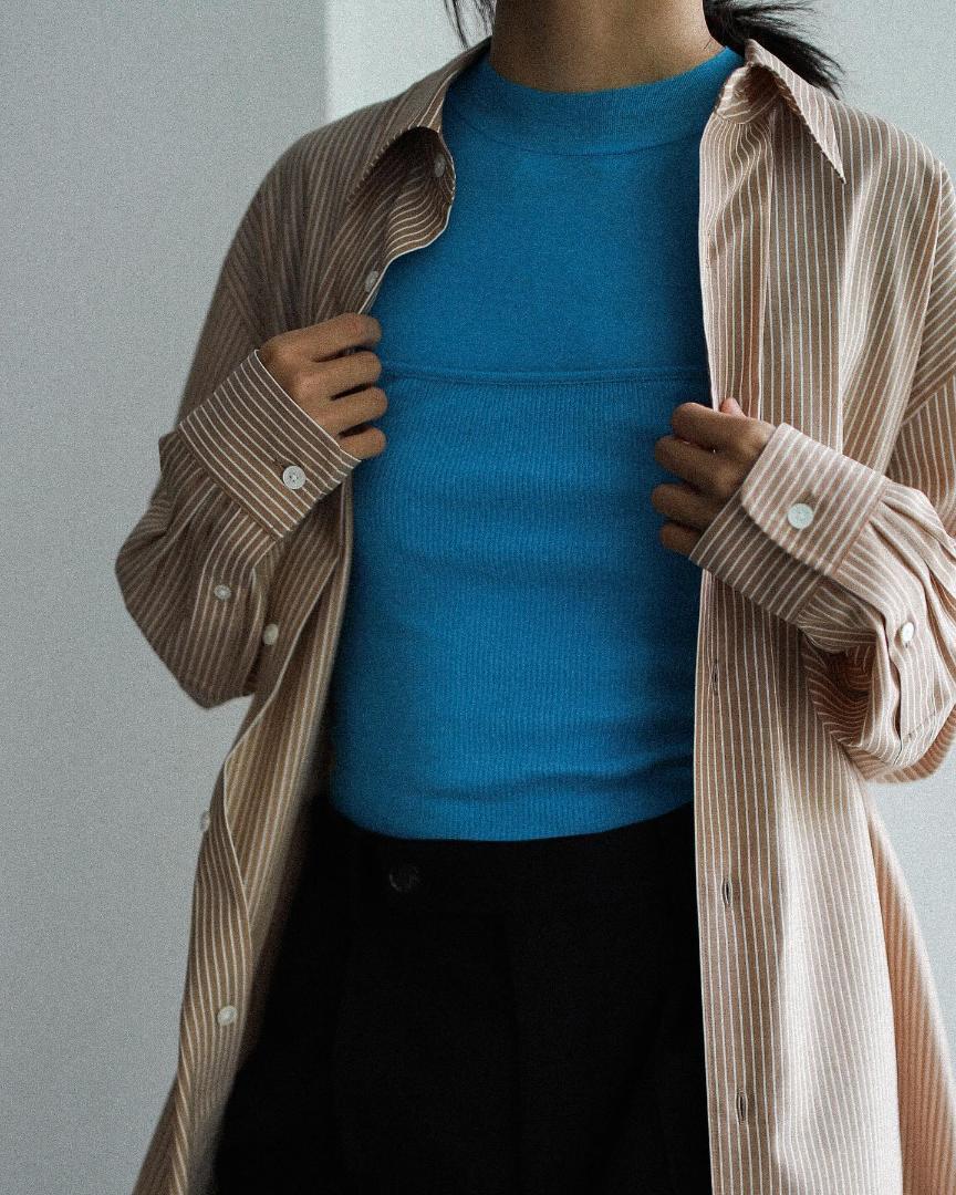トップス AURALEE SUPER FINE WOOL STRIPE SHIRT