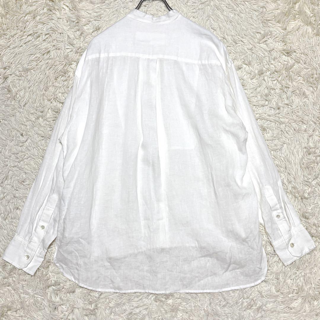 極美品 ウィムガゼット 現行 フレンチリネンスタンドカラー