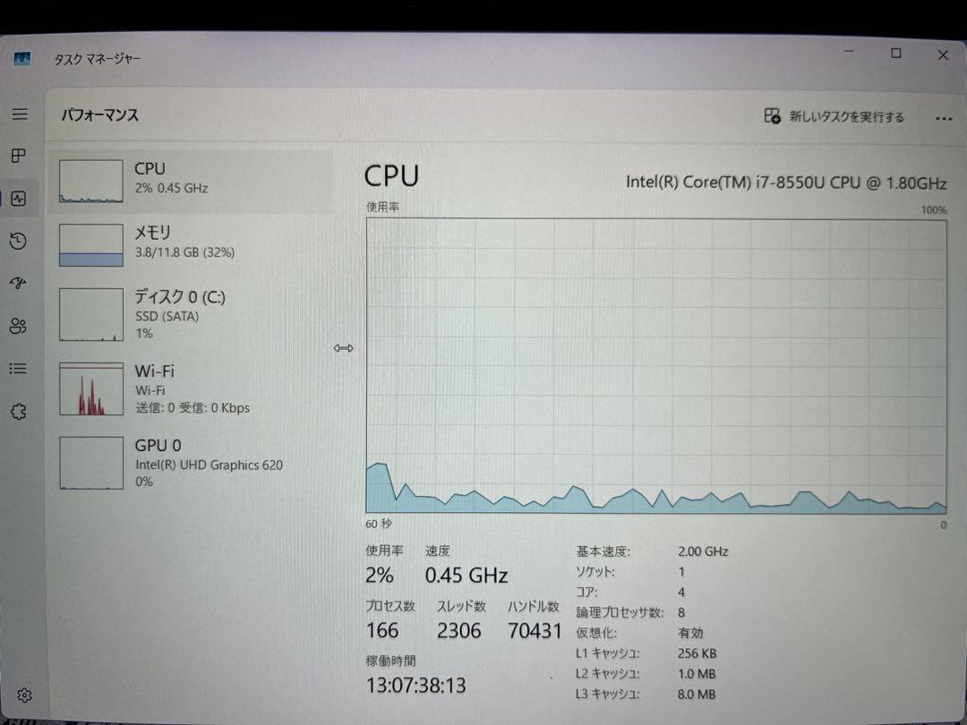Office有　第8世代 i7 LIFEBOOK U938/VW