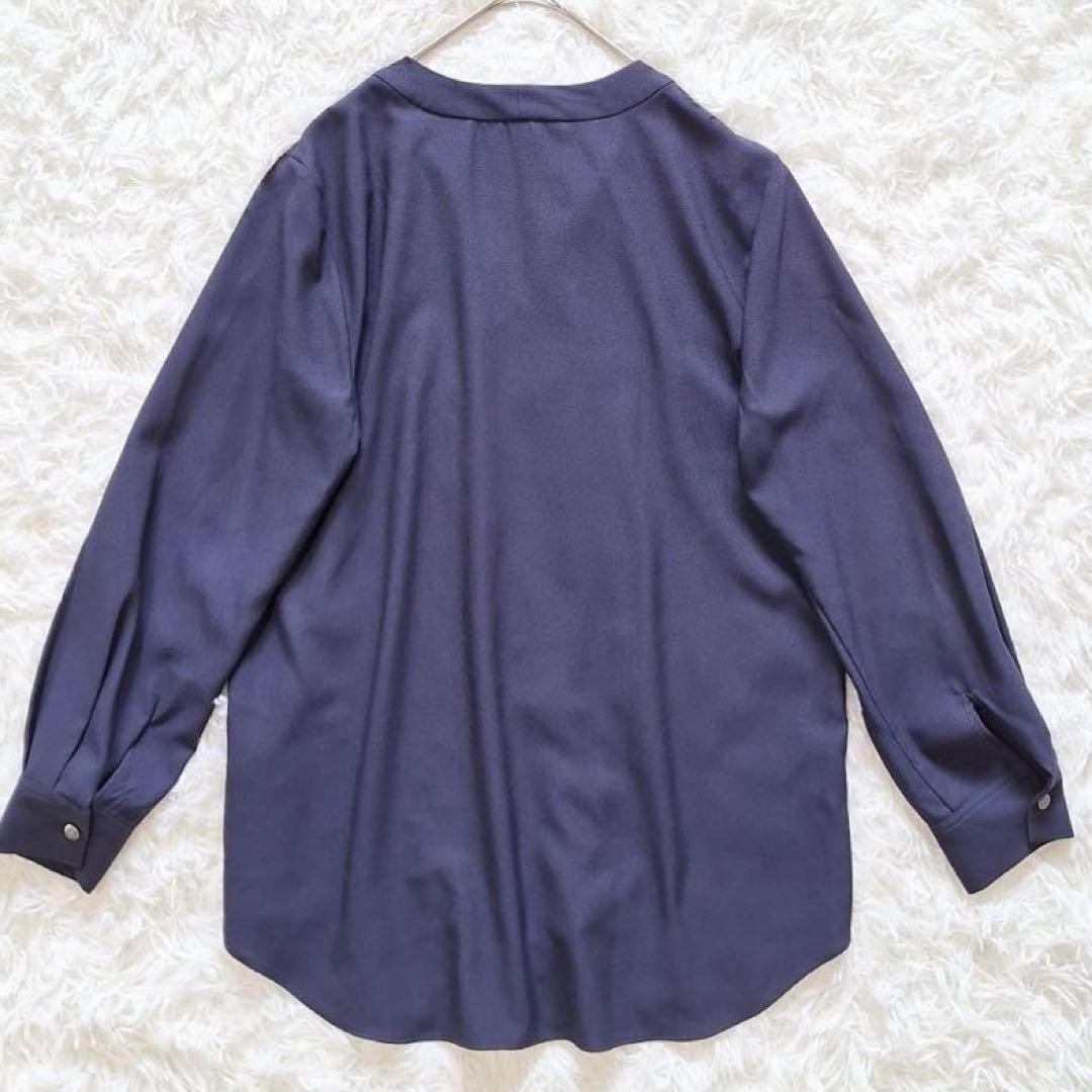 美品✨セオリー 近年定価2.3万 ボウタイブラウス シャツ トップス ネイビー