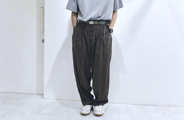 希少　YANTOR Suede Jersey 3 tuck Pants ヤントル