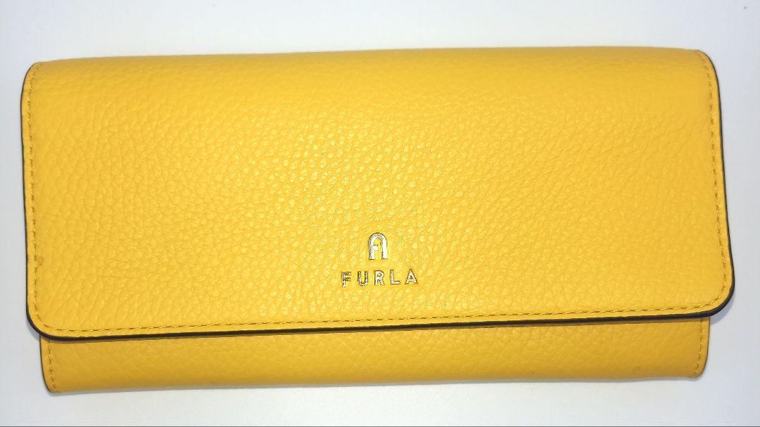 ✨極美品✨Furla フルラ 長財布 フラップ カメリア イエロー