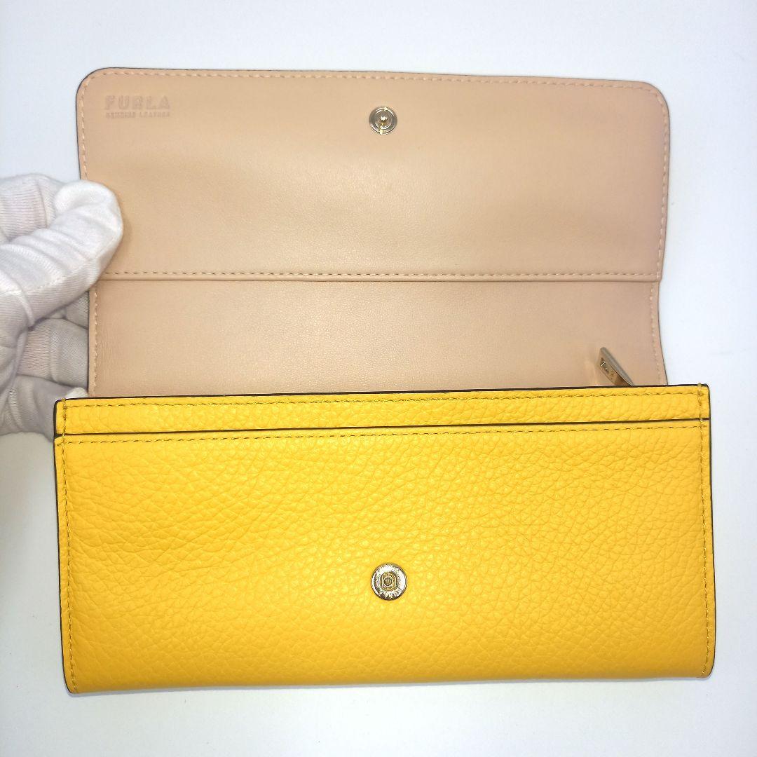 ✨極美品✨Furla フルラ 長財布 フラップ カメリア イエロー