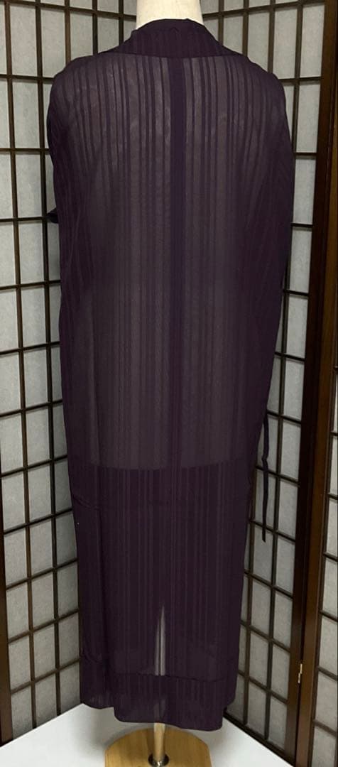 ※C534正絹　夏用　道行コート　紫　美品　着物