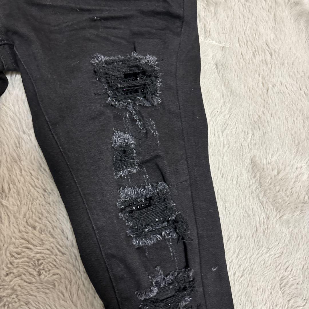 パンツ X201 RHINESTONE SKINNY DENIM