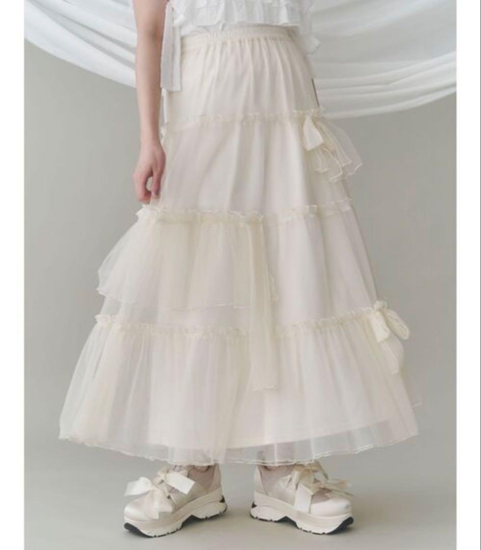 merryjenny ランダムリボンチュールスカート
