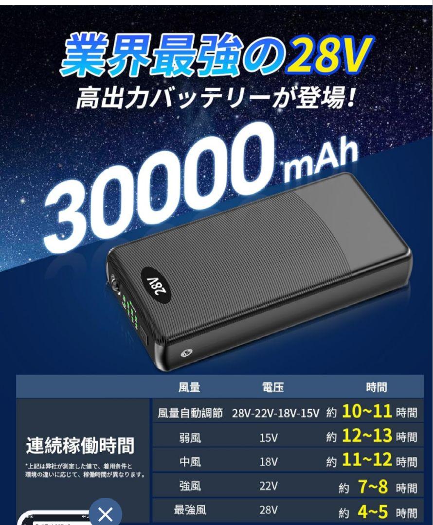 28V 超高出力ファンバッテリーセット
