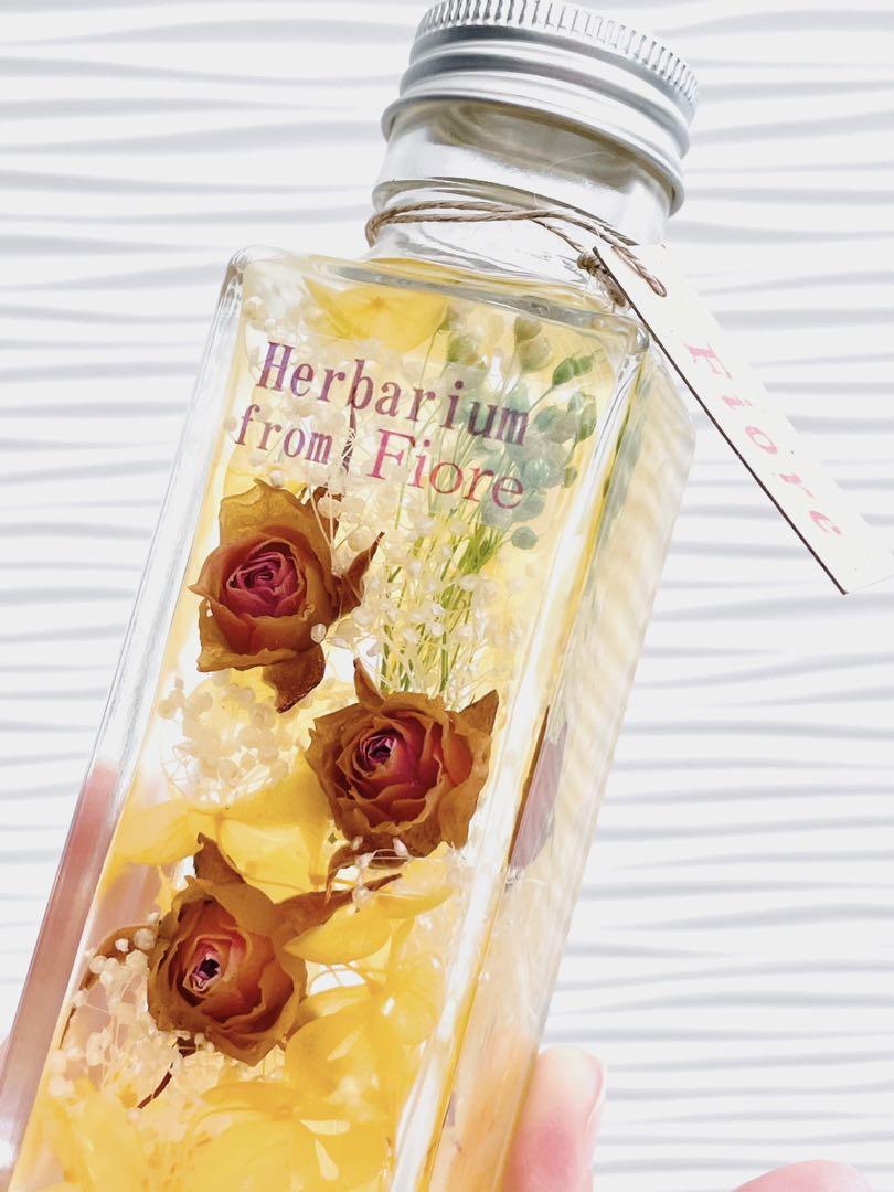 ハーバリウム　黄色い紫陽花とバラ　在庫処分品