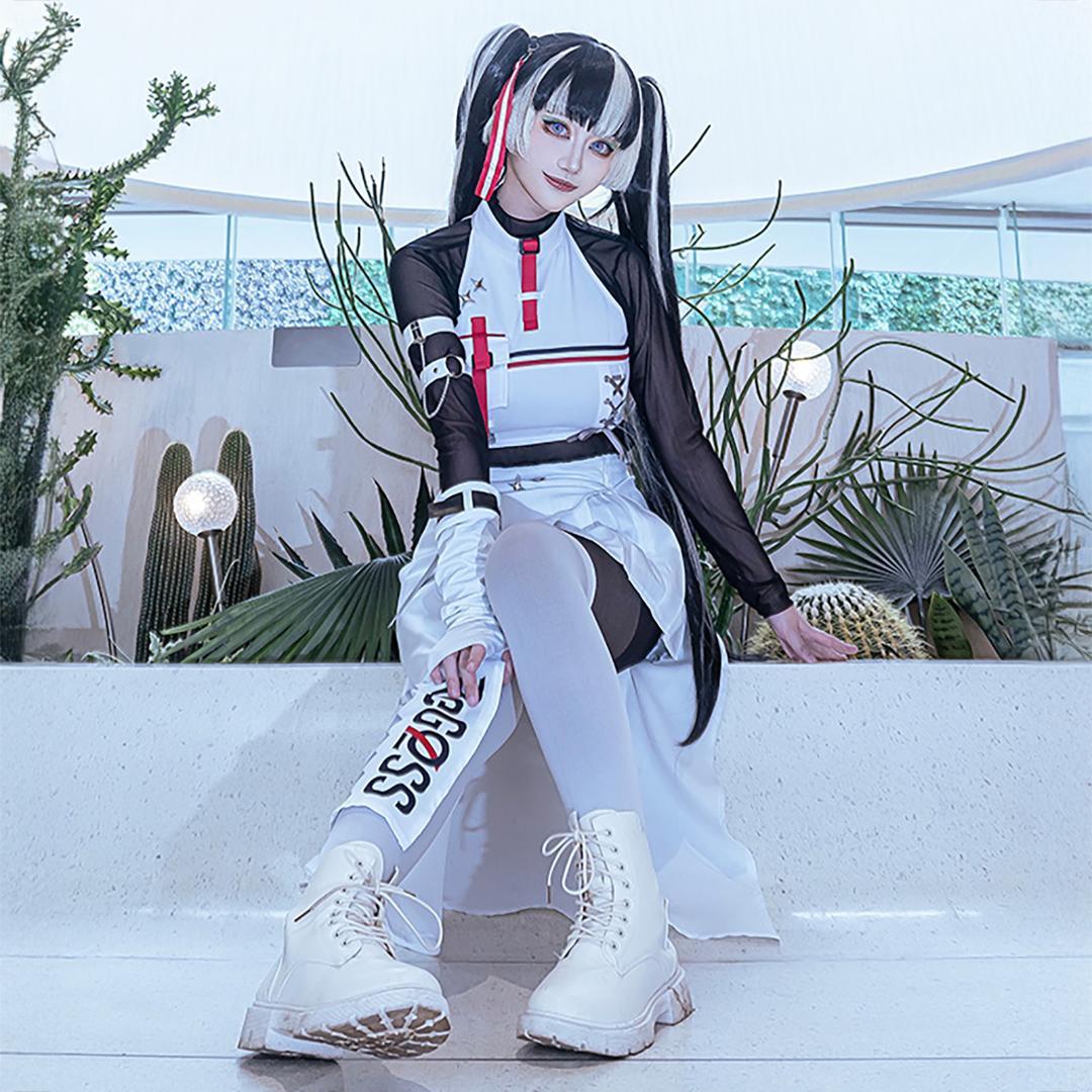 韓国ブランド通販サイト ホロライブ 儒烏風亭らでん コスプレ ReGLOSS 白衣装 【S-XL コスプレ衣装