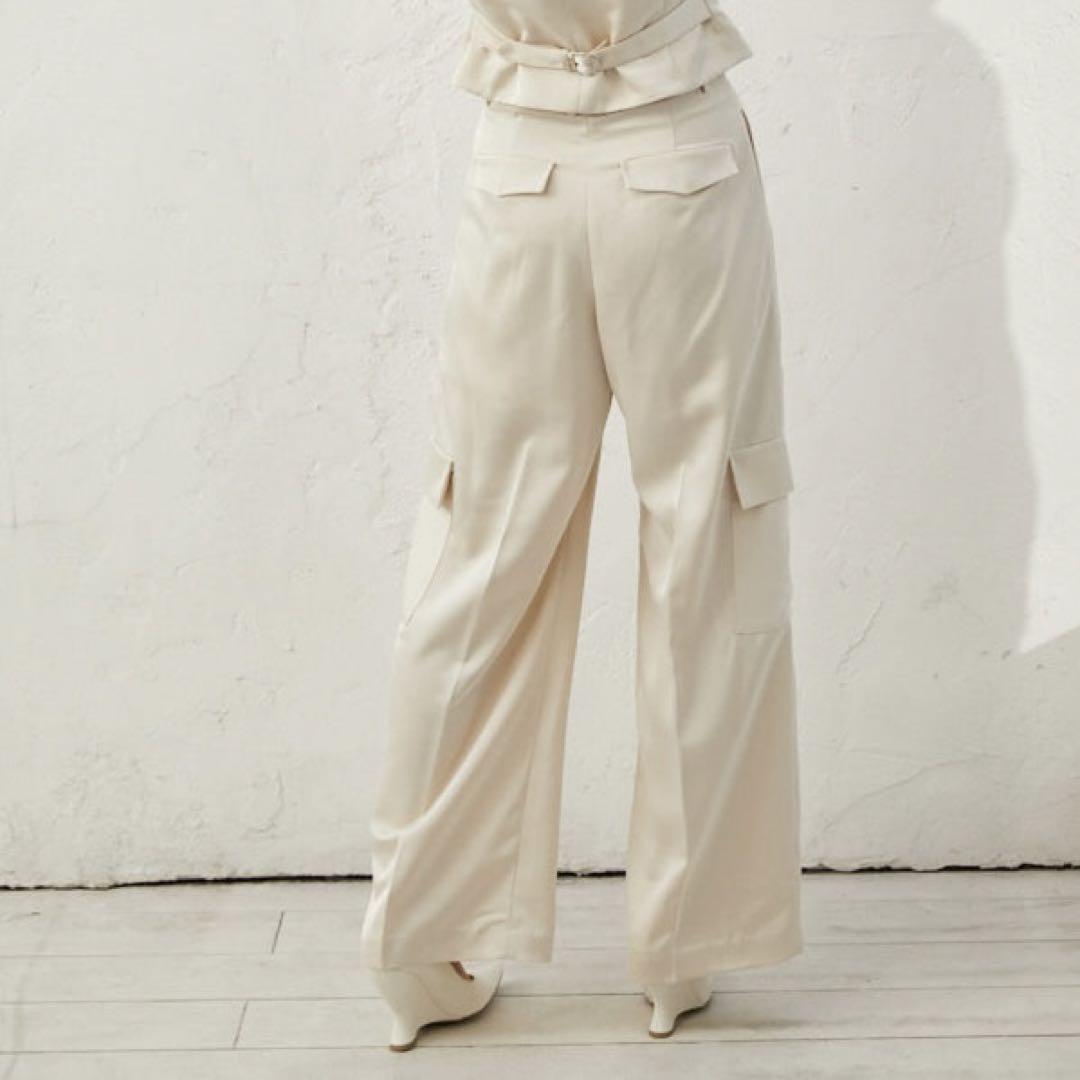 エステラケー Estella.K レディース サテンカーゴパンツ S エクリュ 画像3