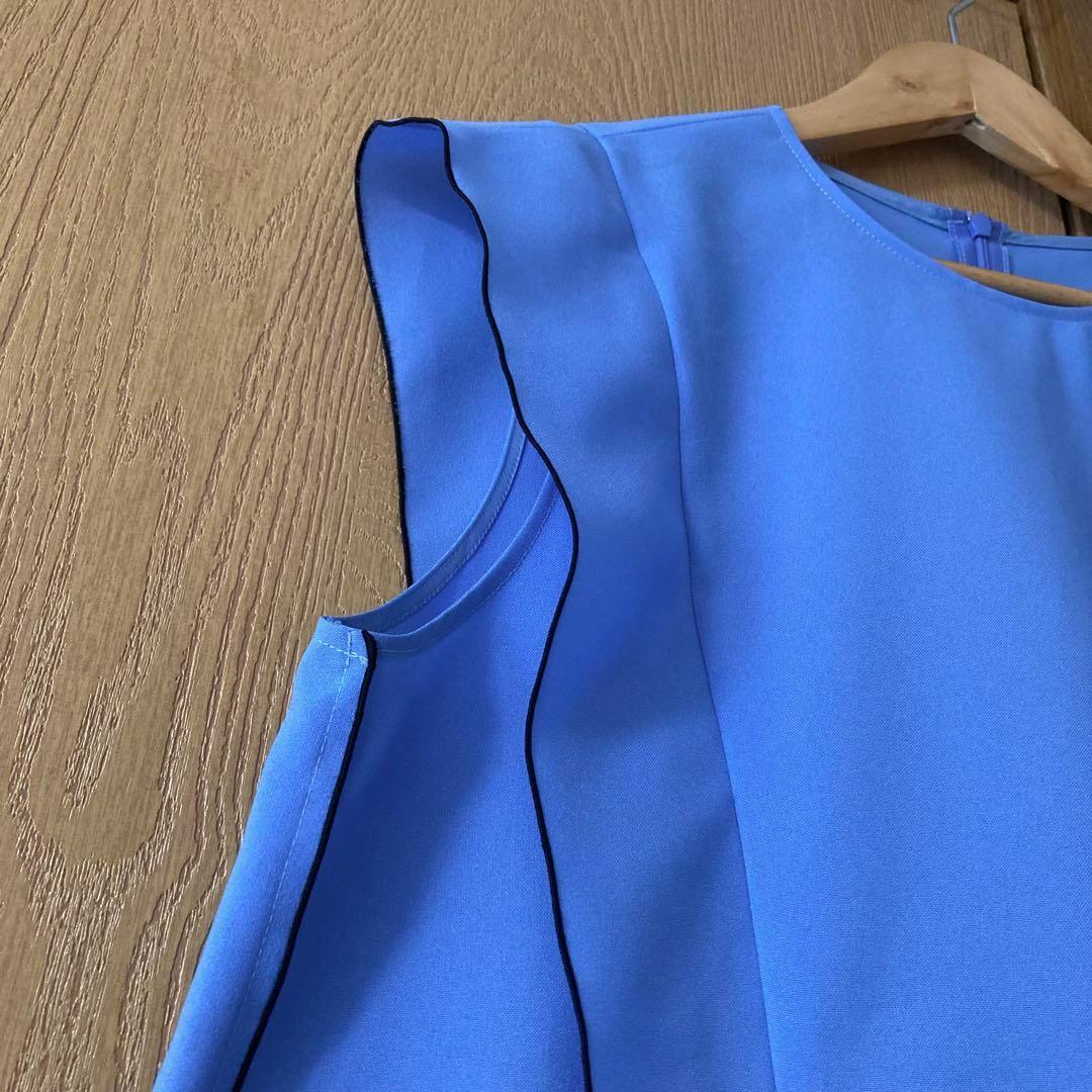 ADORE 2024SS ドライタッチシアーブラウス ノースリーブ ブルー