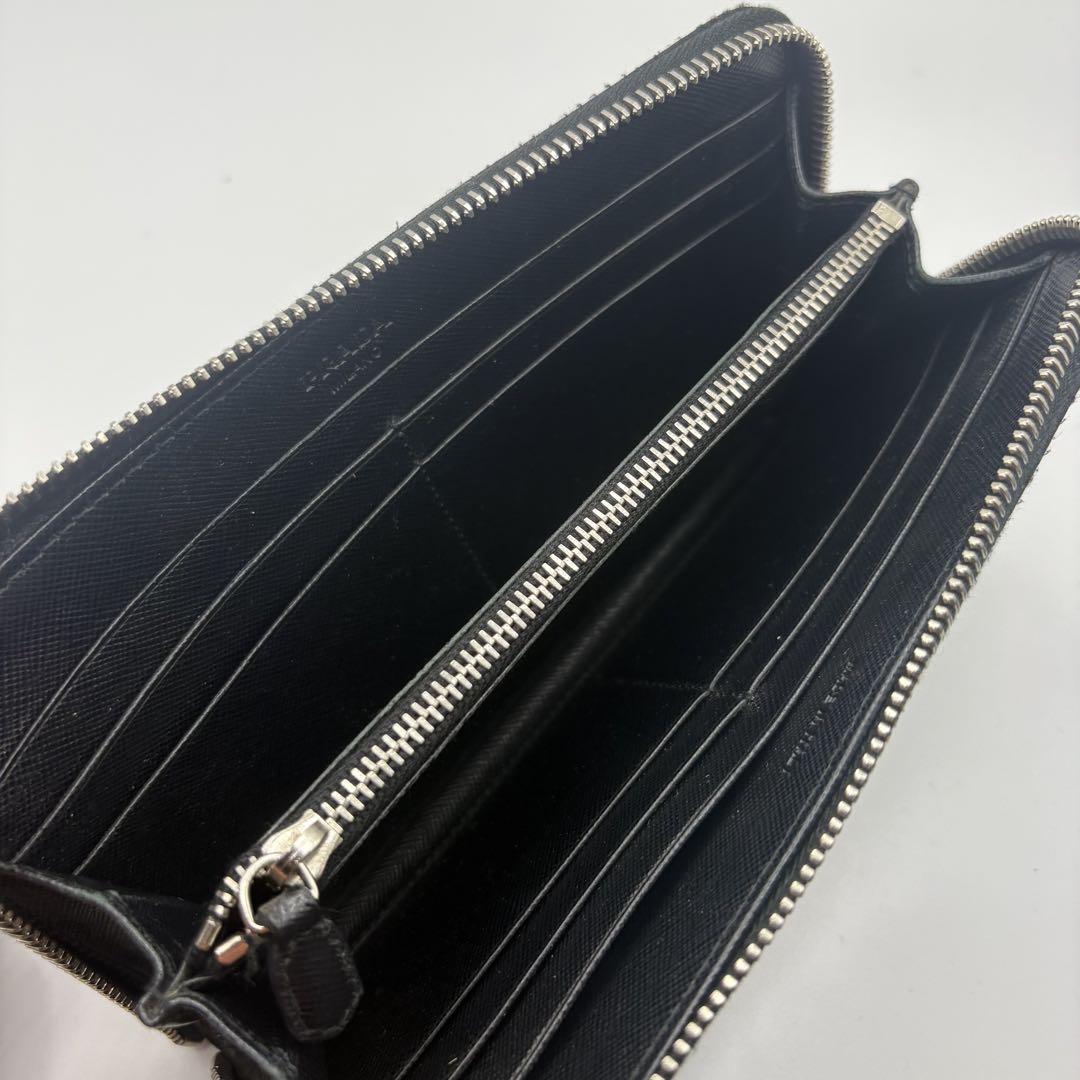 ①【箱付き美品】PRADA 財布 トライアングルロゴ サフィアーノレザーナイロン