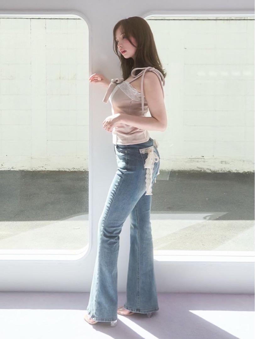 AND MARY Lacey ribbon denim