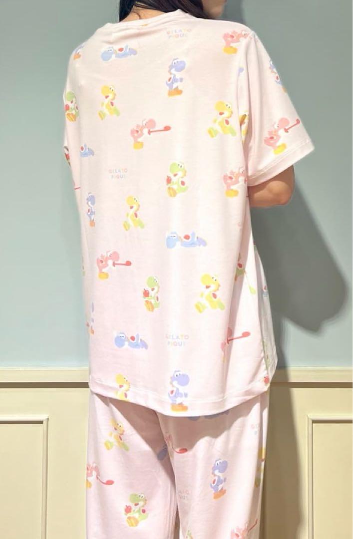 【スーパーマリオ】キノピオ＆ヨッシーTシャツ&ロングパンツ　ヨッシー