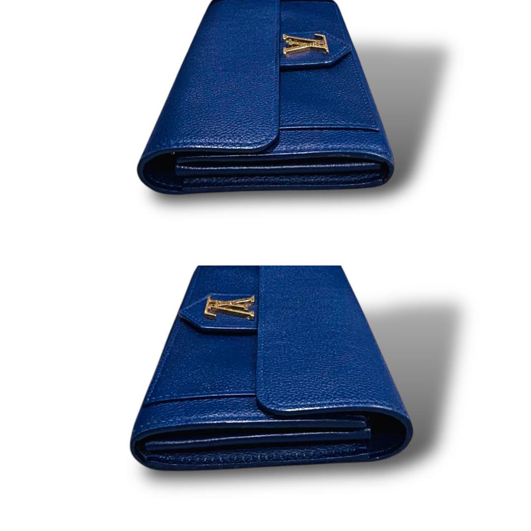 美品 LOUIS VUITTON ヴィトン ロックミー 長財布 ネイビー ロゴ
