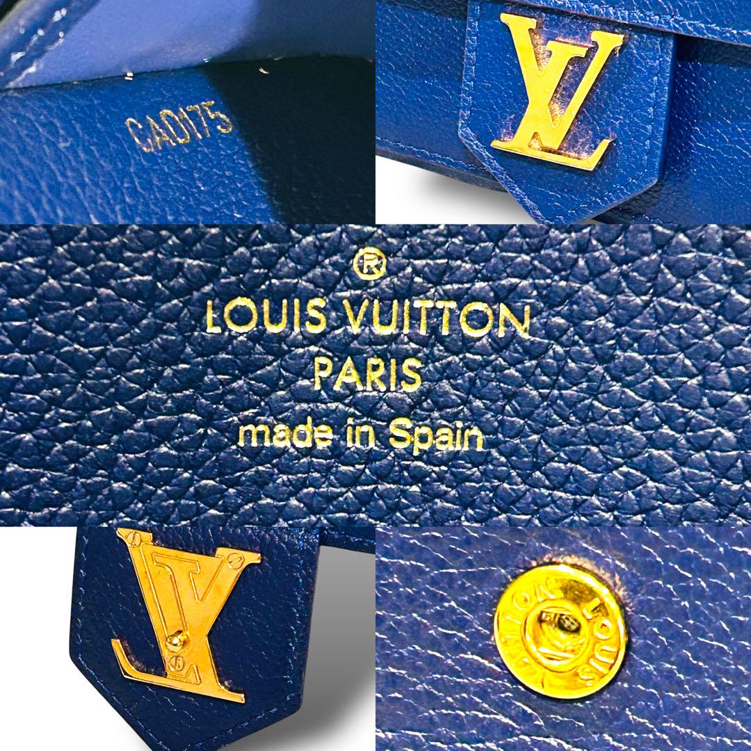 美品 LOUIS VUITTON ヴィトン ロックミー 長財布 ネイビー ロゴ