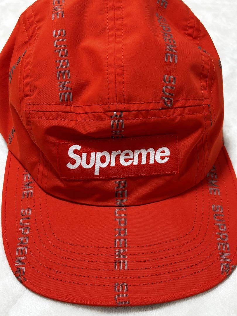 supreme シュプリーム キャンプキャップ　総柄　オレンジ