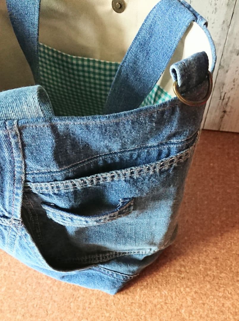 デニムリメイク トート USA ELY オーバーオール ハンドメイド デニムリメイク トート USA ELY オーバーオール ハンドメイド