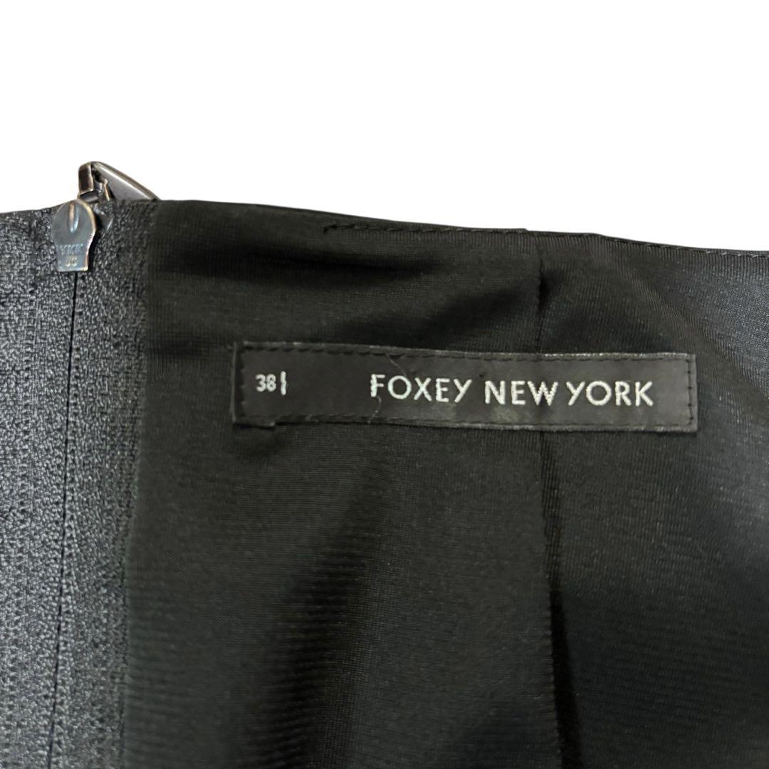 美品⭐︎FOXEY NEW YORK ノースリーブワンピース　リボンストレッチ38