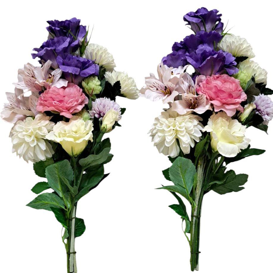 お墓用造花仏花　全長48cm　一対2本　新品未使用リアル供花　仏壇でもNo189