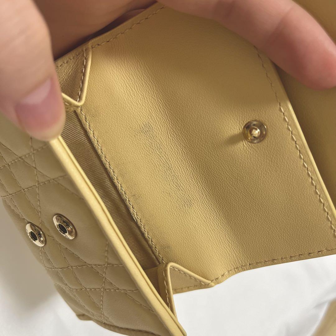 ト セール おすすめ DIOR レディディオール ロータスウォレット イエロー カナージュ 小物