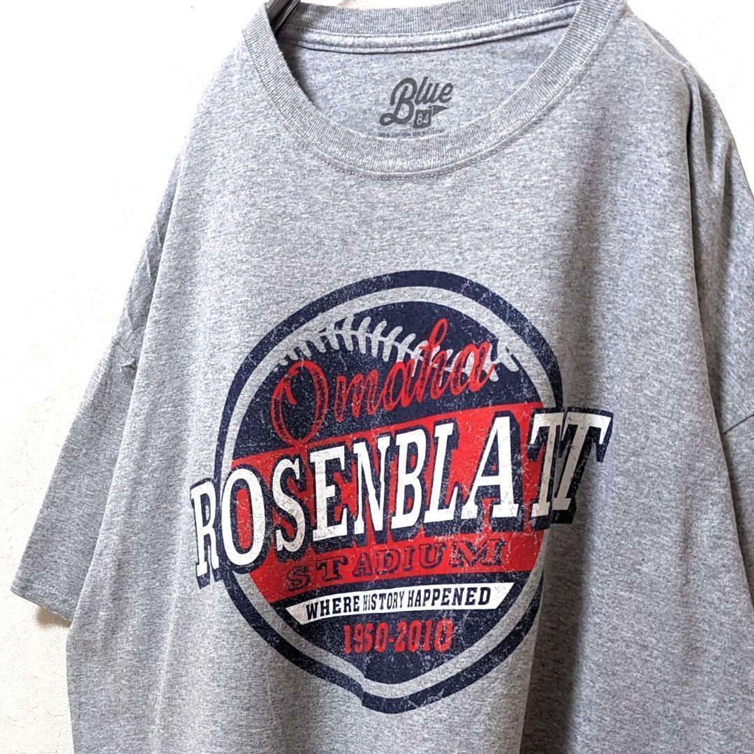 ブルー84 オハマローゼンブラットスタジアム Tシャツ グレー灰色2XL古着