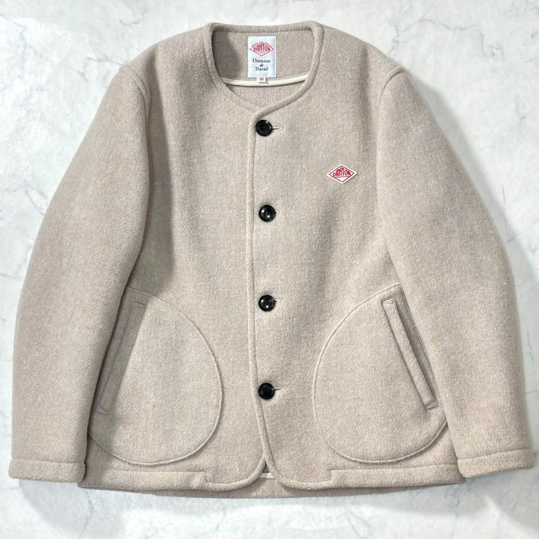 ダントン ウールモッサノー ジャケット ベージュ 36 ta2M DANTON
