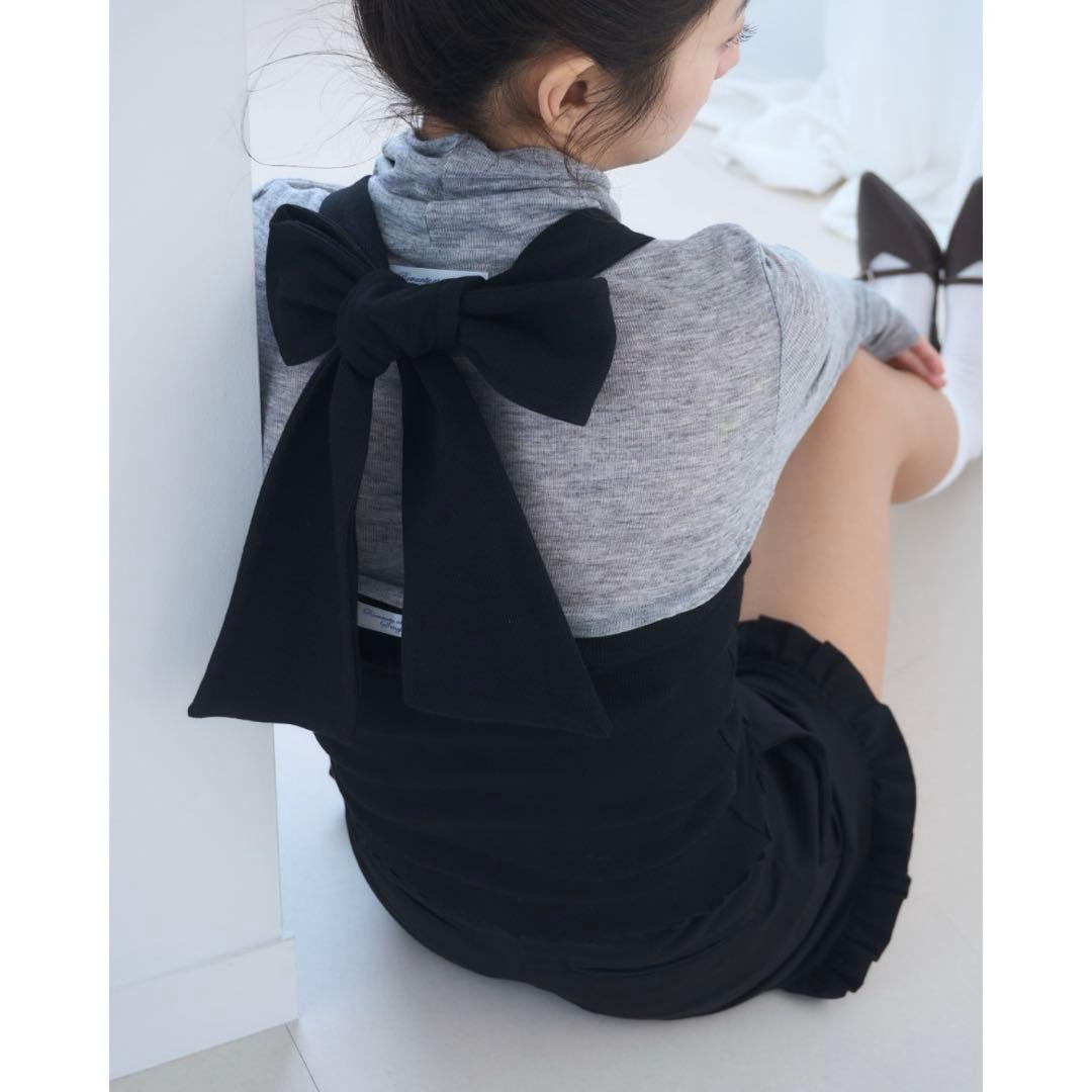 smyeon リボンホルターネックカットソー ブラック Smyeonリボンホルターネックカットソー BLACK - メルカリ