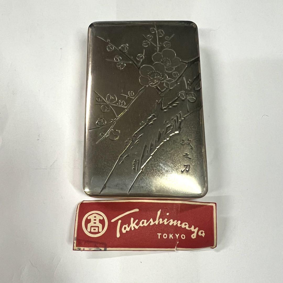 【税込?送料無料】 Takashimaya アンティーク 小箱 花彫刻 木製ケース付き アンティーク雑貨