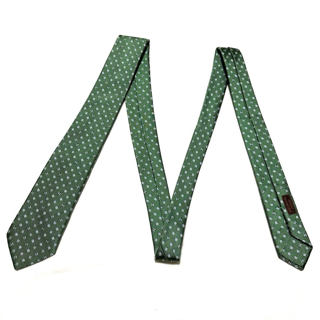 新品　HERMES　エルメス　ネクタイ　ペガサス　H柄　ファソネ　箱付　袋付