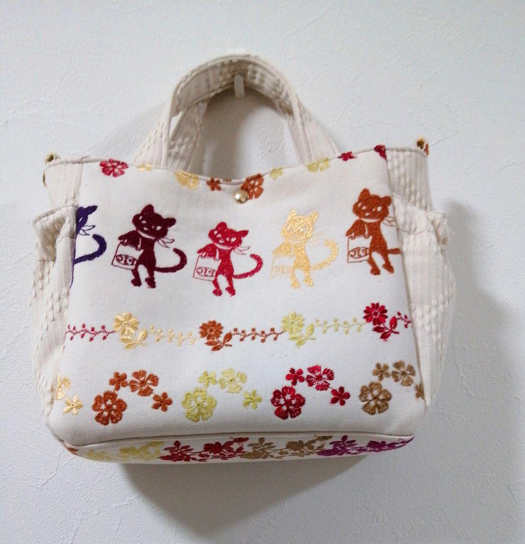 Pjc：新柄お花畑クロッチくん 横ギャザーボケット付きトートバッグ M