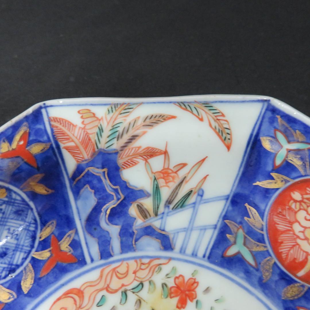 江戸後期　古伊万里　色絵　染錦　蓋物　蓋のみ　冨貴長春　訳あり 残り僅か 古伊万里 色絵染付蓋付茶碗2客 富貴長春 瓔珞文