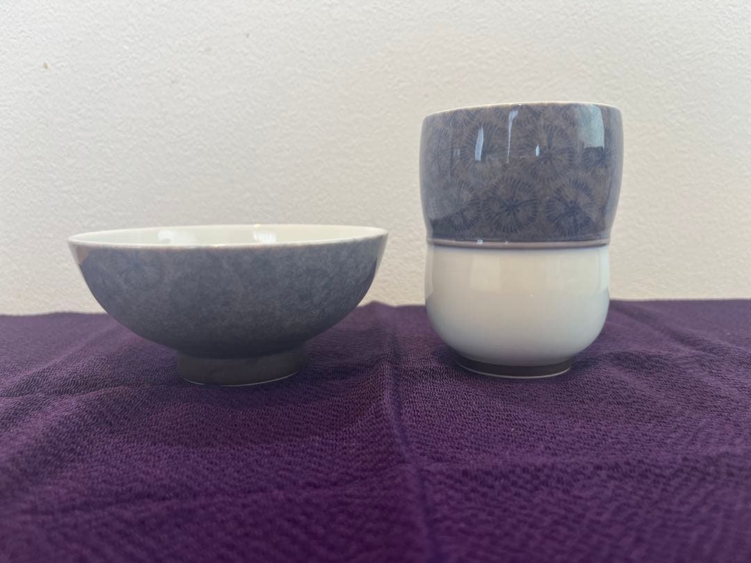 深川製磁 百年庵 紫撫子 宮内庁御用達 食器 茶碗 湯呑み アンティーク