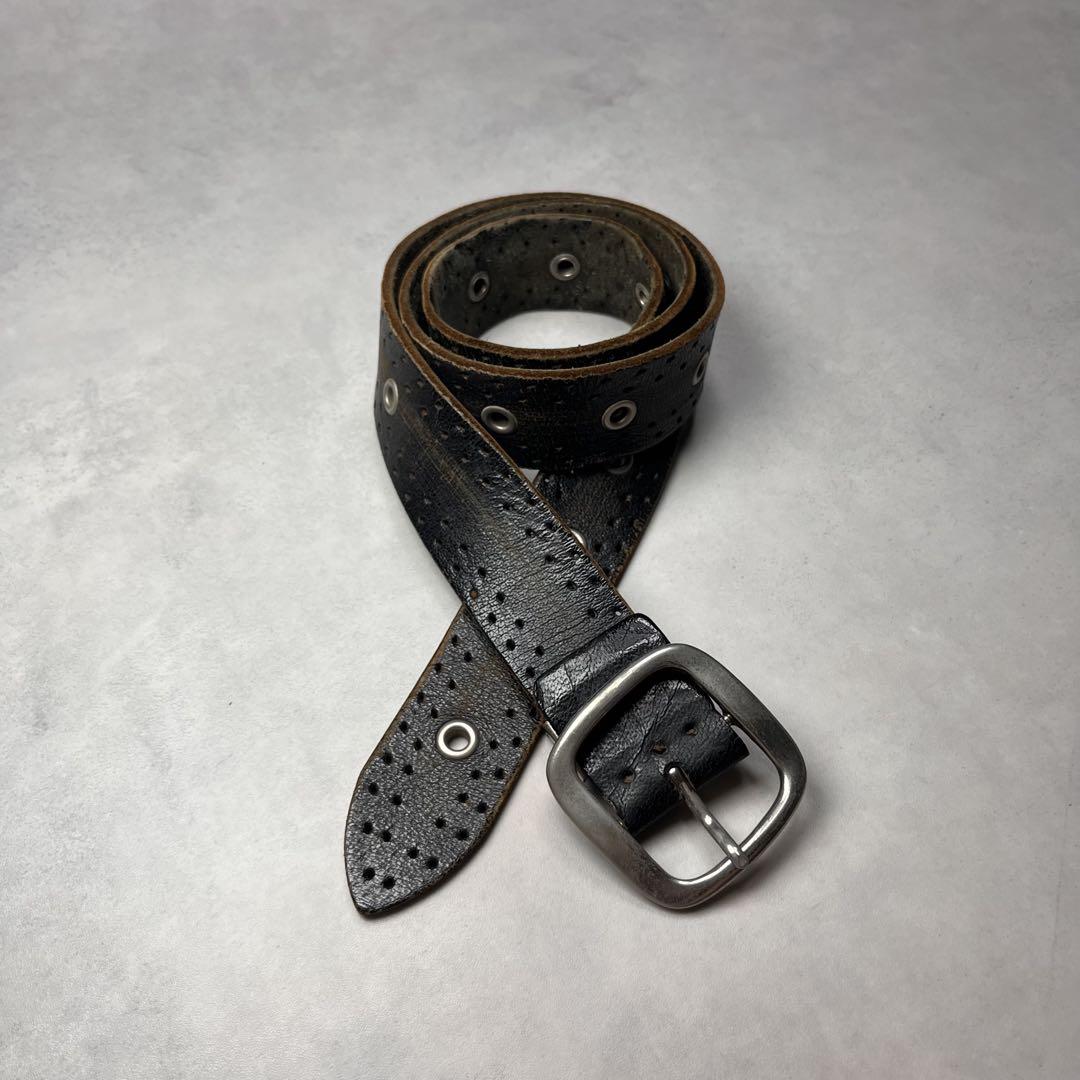 小物 archive eyelet leather belt Y2K