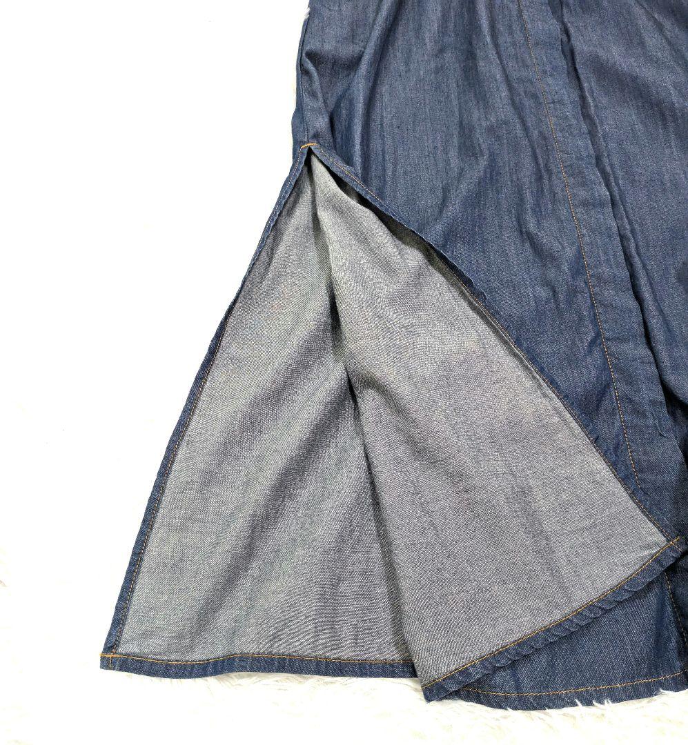 MAX＆Co. シャツワンピース デニム ロング マキシ ウエスト
