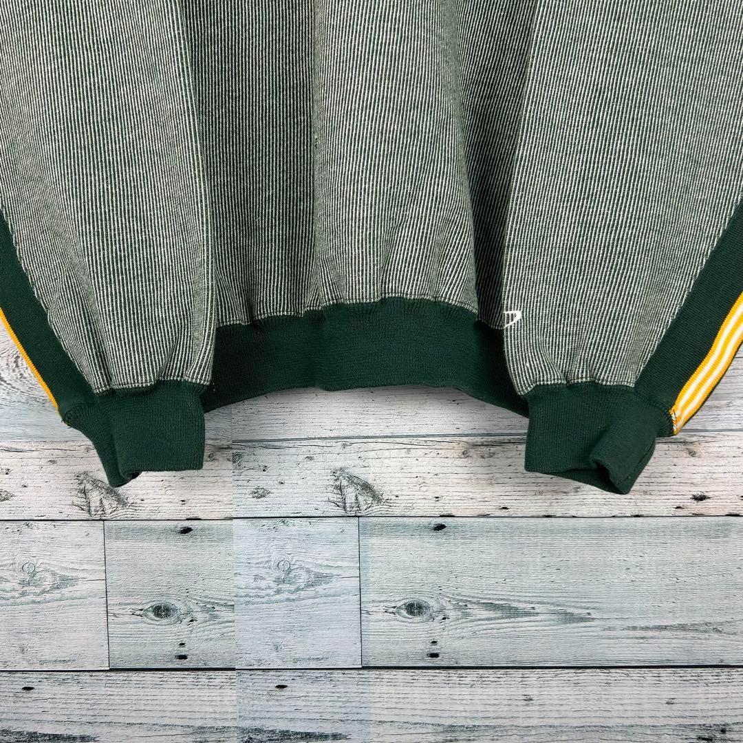 NFL 刺繍チームロゴ パッカーズ リブライン スウェット 緑黄 L 5053