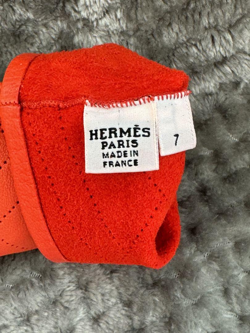 HERMES エルメス 手袋 グローブ オレンジ系 7サイズ 画像8