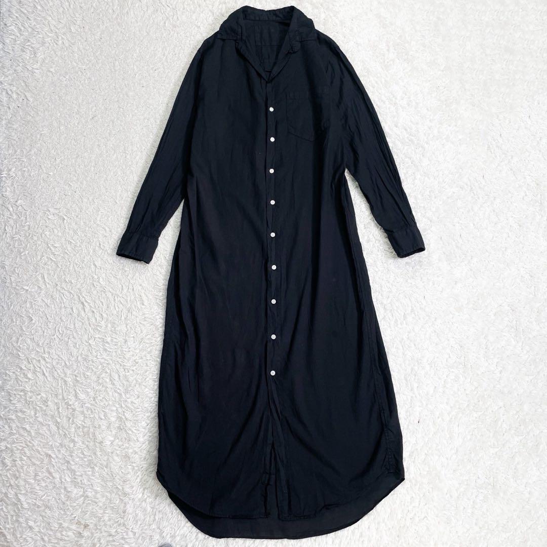 【美品】Frank&Eileen RORY シャツワンピース マキシ丈 黒 綿