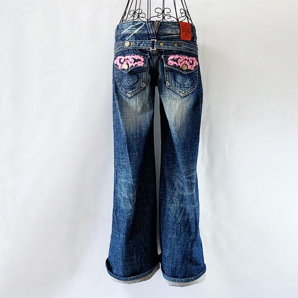 人気好評 レッドペッパー パンツ 加工 ジーンズ 韓国バギー NAikb-m68987423805 28 ワイド フレア デニム 驚きの破格値