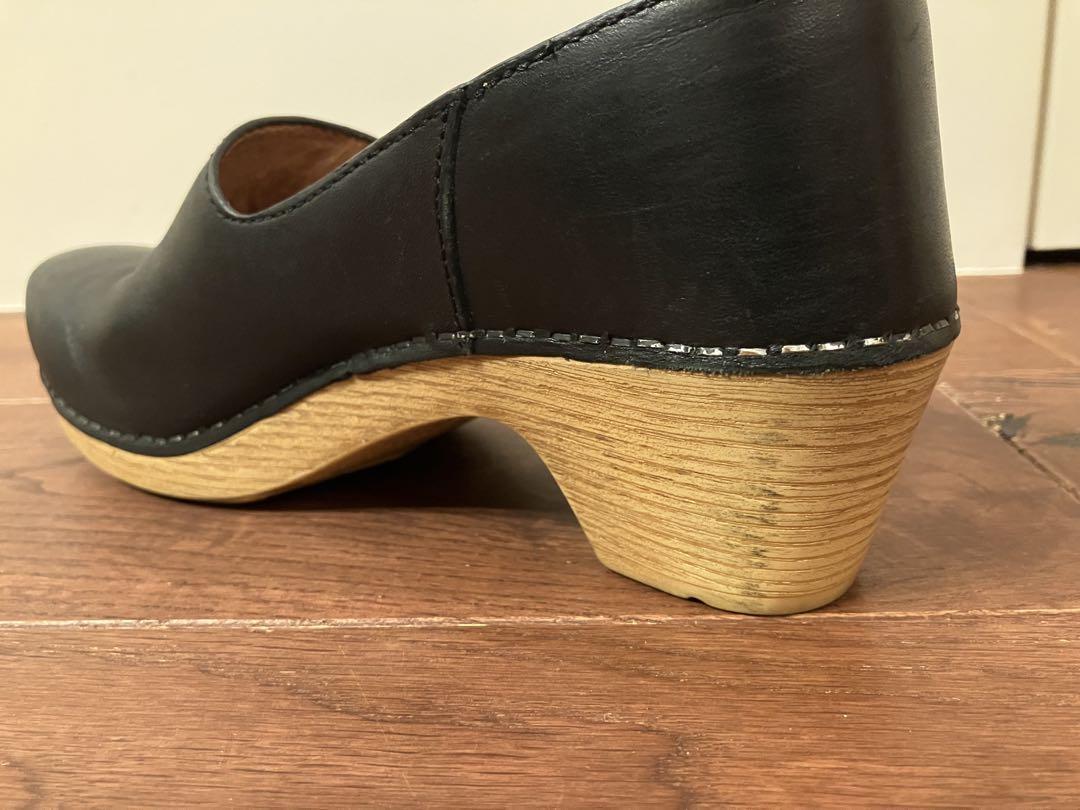 dansko レザー ブラック クロッグサンダル dansko レザー ブラック クロッグサンダル 靴
