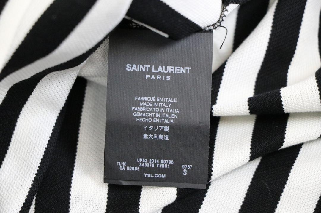 14ss saint laurent paris ポロシャツ 黒×白 S 14ss saint laurent paris ポロシャツ 黒×白 S